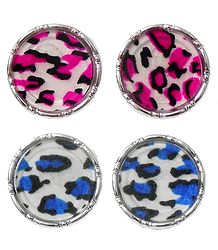 Set of 2 Pairs Multicolor Acrylic Disc Earrings