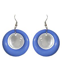 Blue Acrylic Hoop Earrings