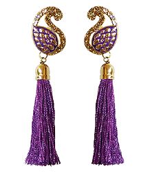 Purple Silk Thread Earrings