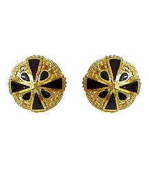 Gold Plated Round Earrings