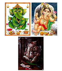 Set of 3 Ganesha Posters