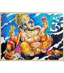 Lord Ganesha with a Pot of Modakam
