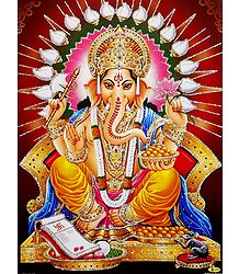 Lord Ganesha - Unframed Glitter Poster