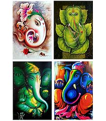 Lord Ganesha - Set of 4 Posters