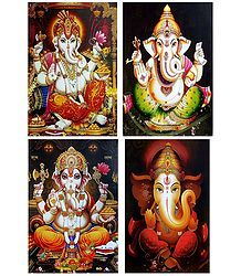 Lord Ganesha - Set of 4 Posters