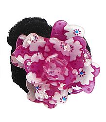 White and Dark Pink Acrylic Flower Hair Band