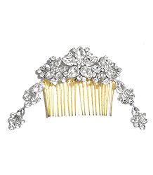 Stone Studded Metal Hair Comb
