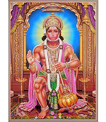Hanuman - Poster with Glitter