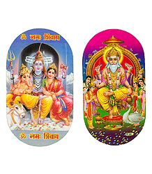 Vishwakarma and Shiv Parivar - Set of 2 Stickers