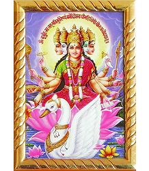 Goddess Gayatri - Framed Picture