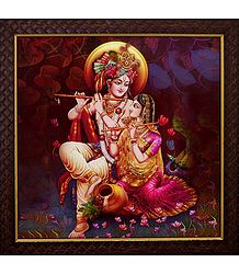 Radha Krishna Playing Flute