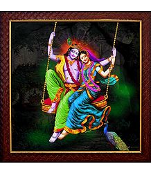 Radha Krishna on a Swing