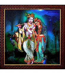 Radha Krishna - The Divine Lovers - Screen Print