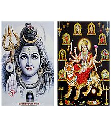 Lord Shiva and Navadurga - Set of 2 Posters