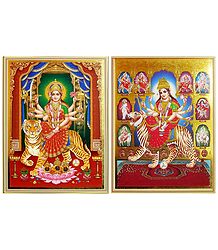 Bhagawati and Navadurga - Set of 2 Unframed Posters