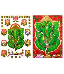 Ashta Vinayak and Leaf Ganesha - Set of 2 Posters