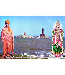 Swamy Vivekananda and Kanyakumari - Laminated Poster