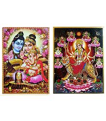 Shiva, Parvati, Ganesha, Navadurga - Set of 2 Posters