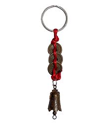 Metal Key Chain with Coins and Bell