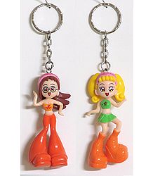 Party Time - Set of 2 Doll Keyring