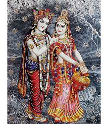Radha Krishna - Glitter Poster