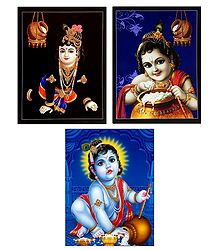Set of 3 Krishna Posters