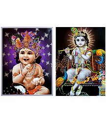 Young Krishna - Set of 2 Glitter Posters