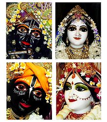 Radha Krishna Picture - Set of 4 Photo Prints 