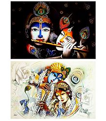 Radha Krishna - The Divine Lovers - Set of 2 Posters