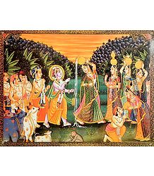 Lord Krishna Playfully Teasing Radha