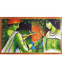 Radha Mesmerised by the Sound of Krishna's Flute