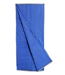 Dark Blue with Light Blue Stripe Cotton Lungi