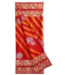 Dark Red Batik Cotton Lungi