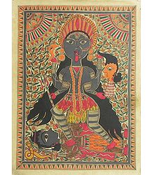Goddess Kali - Madhubani Folk Art 