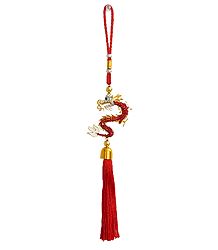 Red Stone Studded Dragon on Red Tassel