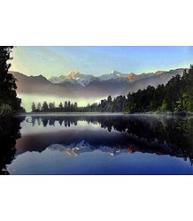 Mt. Cook Reflected in Lake Matheson, Newzealand