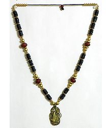 Beaded Tibetan Necklace with Dhokra Deer Pendant