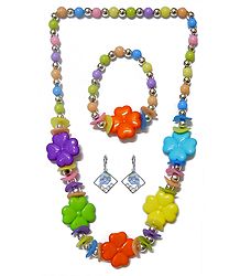 Acrylic Multicolor Bead Necklace Set