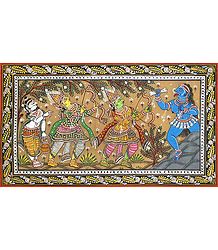 Vishvamitra Guides Rama and Lakshmana to Kill Taraka - Painting