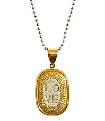 Metal Pendant with Engraved Love