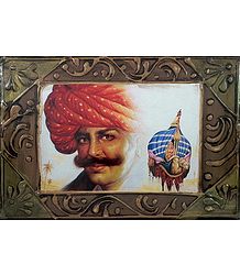 Rajasthani Man with Newly Bride on Camel - Wall Hanging