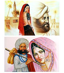 Rajasthani People - Set of 2 Unframed Posters