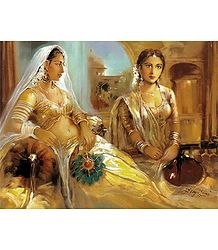 Rajput Princess and Her Maid