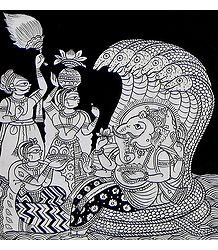 Devotees Worshipping Lord Ganesha