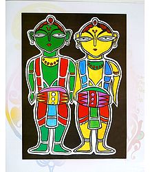 Vaishnavas - Devotees of Krishna - Photo Print of Jamini Roy Painting