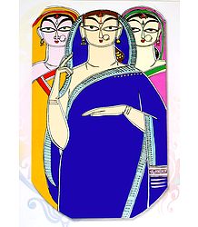 Three Women - Photo Print of Jamini Roy Painting