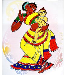 Mother and Child - Photo Print of Jamini Roy Painting