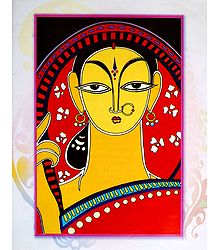 Bengali Woman - Photo Print of Jamini Roy Painting