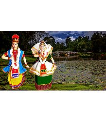 Manipuri Dancers - Unframed Photo Print on Paper 