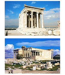 Temple of Athena Nike and Old Temple of Athena, Athens, Greece - Set of 2 Postcards